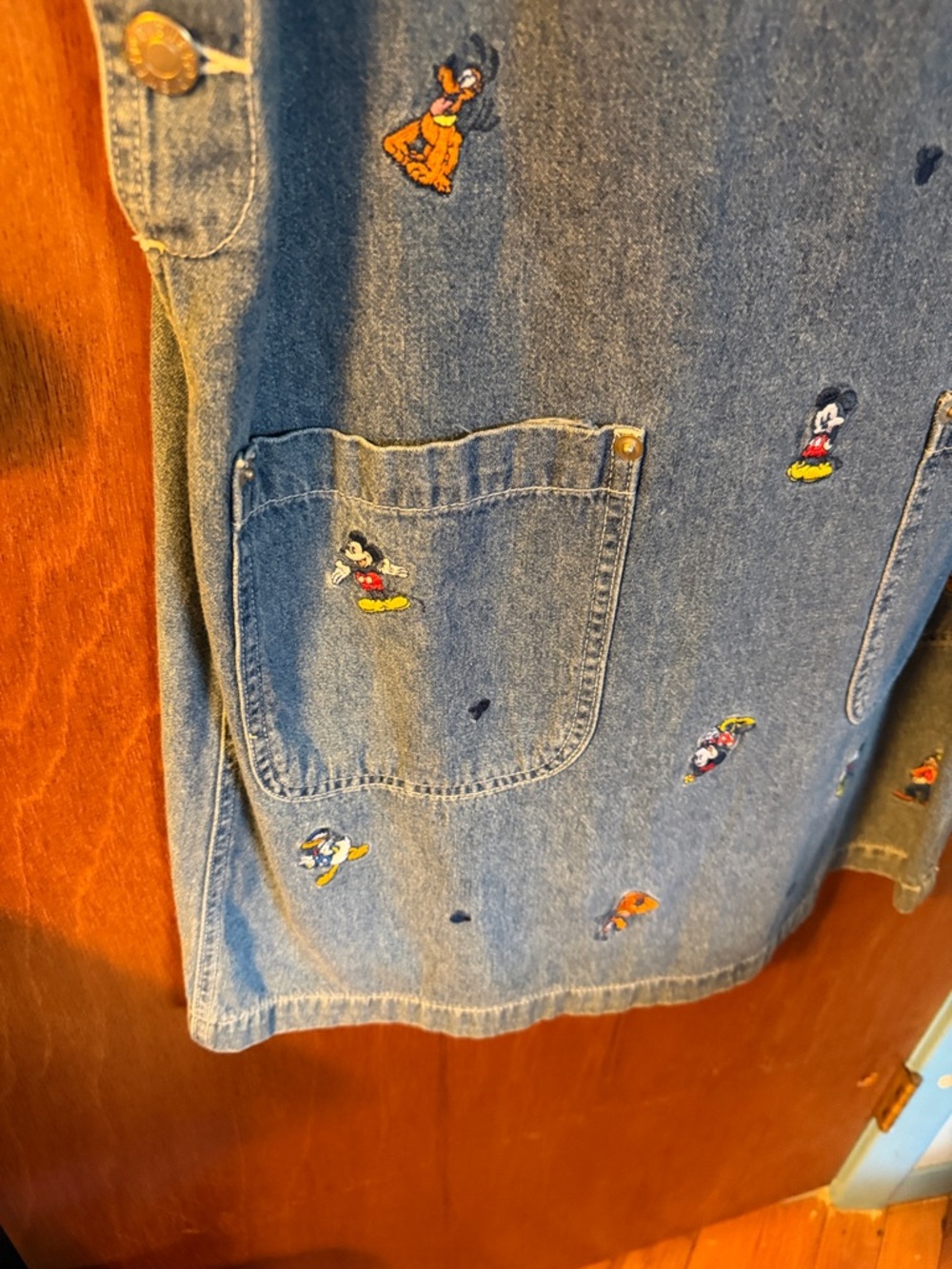 Disney Blue Denim Embroidered Character Pinafore Dress - Picture 4 of 5